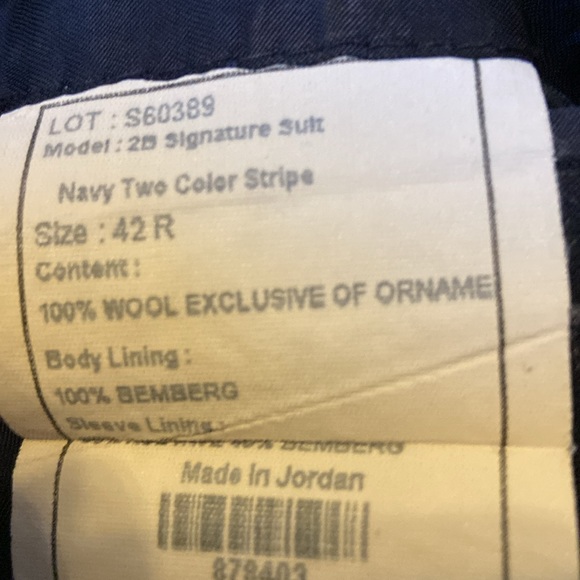Sports coat sz 42 R Jos. A. Bank wool navy pinstripe euc - Picture 8 of 8